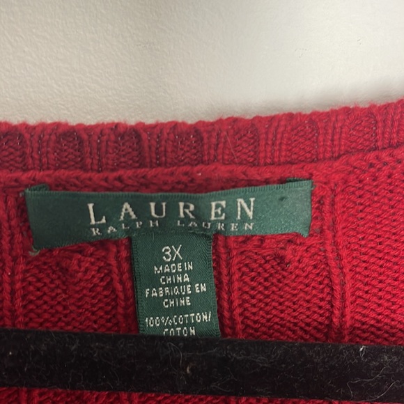 Lauren Ralph Lauren red v neck sweater size 3x - Picture 3 of 4